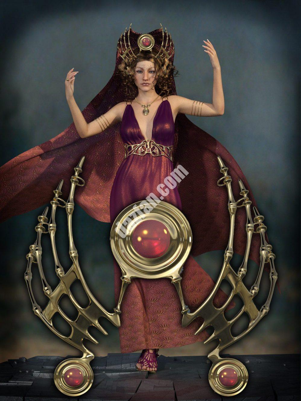 [daz服装] 创世纪3女性的Drusilla头饰-DAZ爱好者