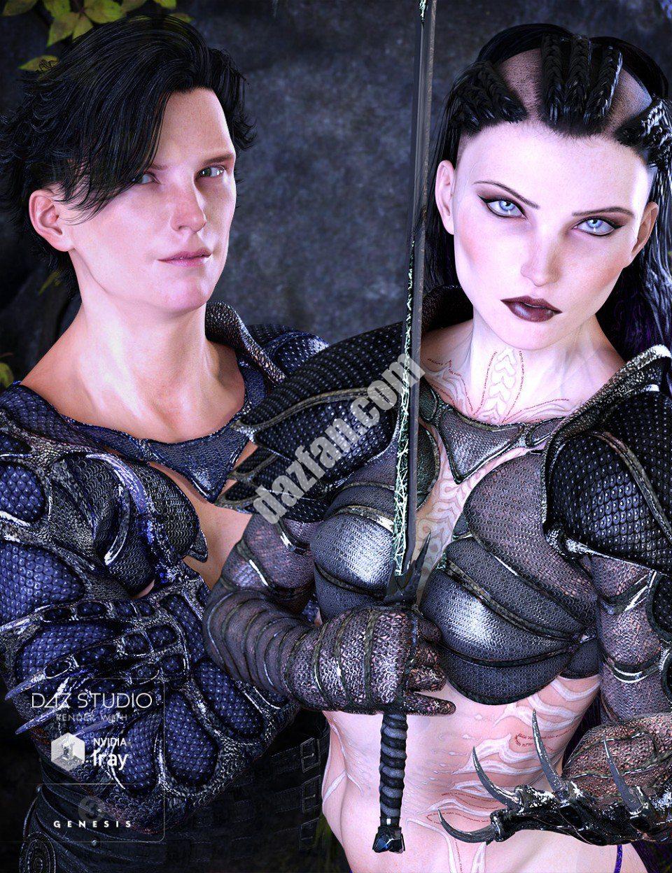 [daz服装] 《创世纪》第3章女性和男性的鹰护卫盔甲-DAZ爱好者
