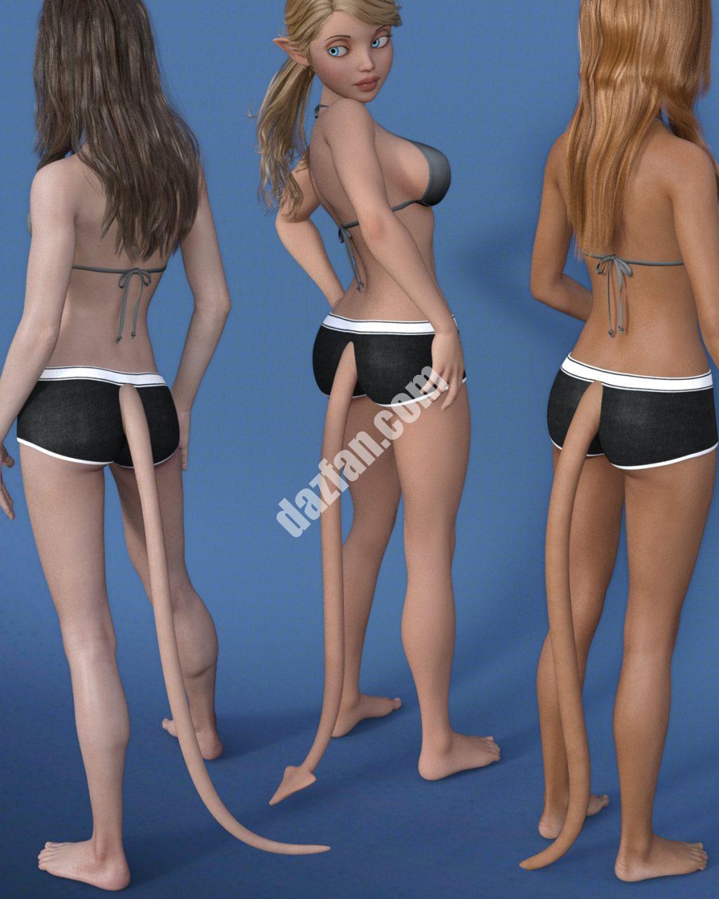 [daz服装] 创世纪3雌性的EasyPose尾巴-DAZ爱好者