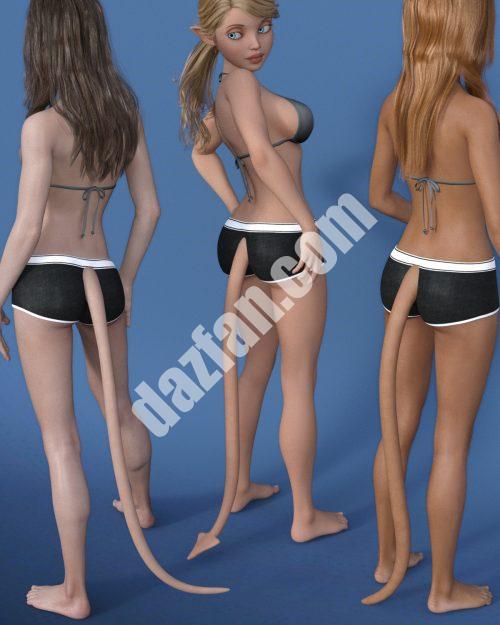 [daz服装] 创世纪3雌性的EasyPose尾巴-DAZ爱好者