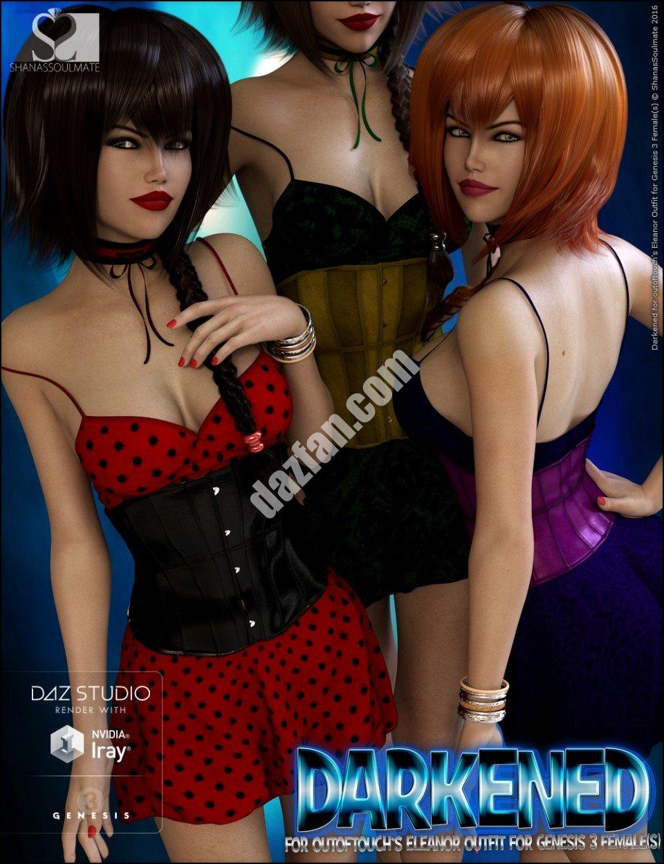 [daz服装] 埃莉诺的深色服装-DAZ爱好者