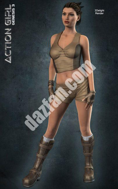 [daz服装] Exnem Action Girl for G3-DAZ爱好者