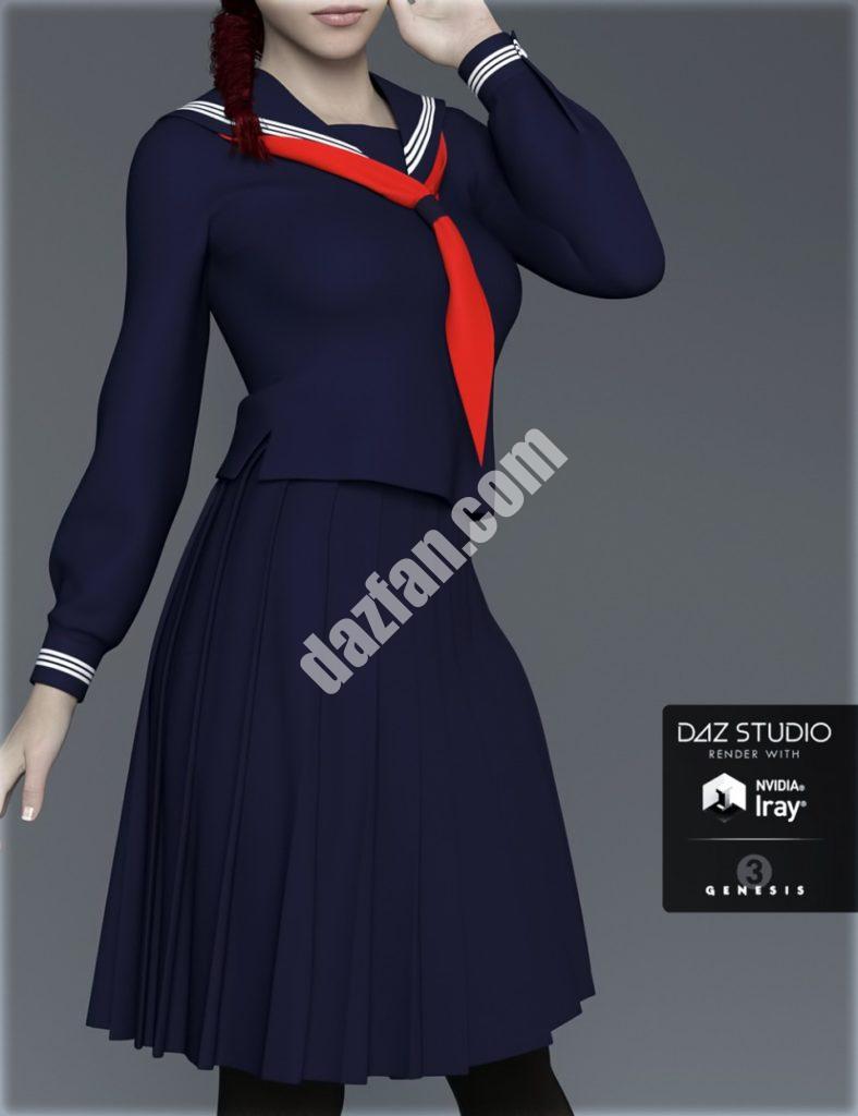 [daz服装] H&C创世纪3女版日本校服B-DAZ爱好者