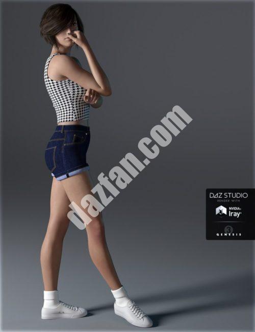 [daz服装] 《创世纪3》女性的短休闲A-DAZ爱好者