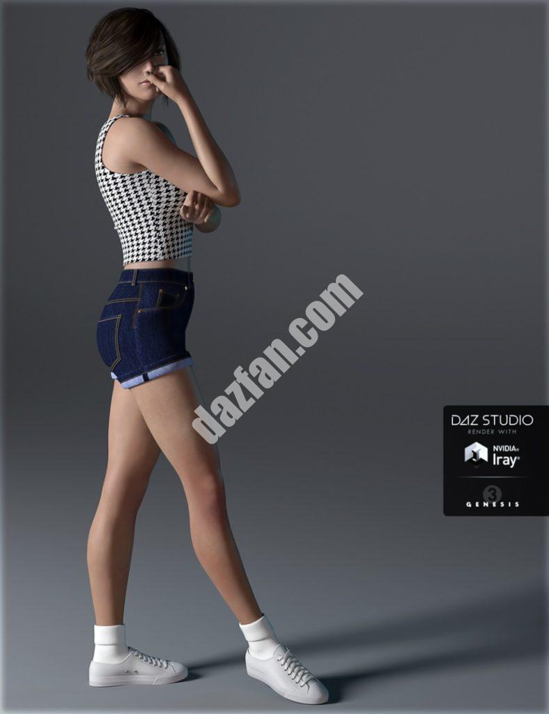 [daz服装] 《创世纪3》女性的短休闲A-DAZ爱好者