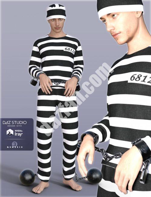 [daz服装] H&C囚犯服装和脚镣(创世纪3)-DAZ爱好者