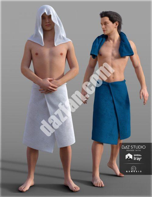 [daz服装] H&C创世纪3男浴巾套装-DAZ爱好者