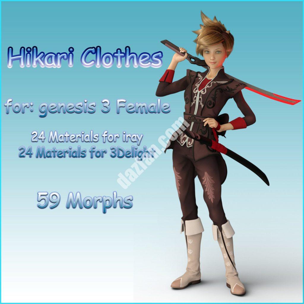 [daz服装] G3F的光动漫服装-DAZ爱好者