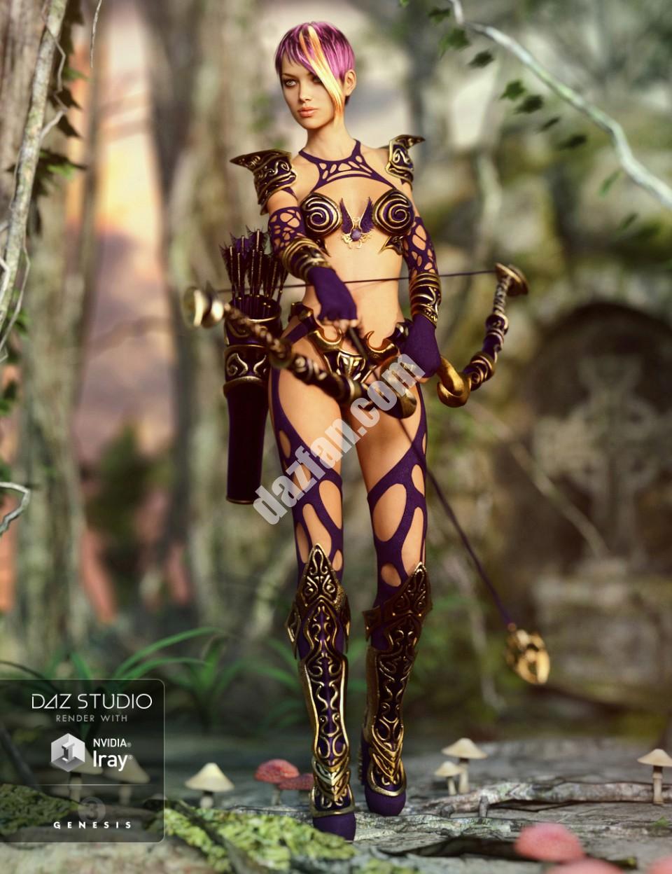 [daz服装] 《创世纪3》女猎手女王-DAZ爱好者