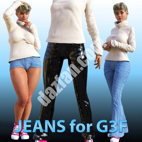 [daz服装] G3女性牛仔裤-DAZ爱好者
