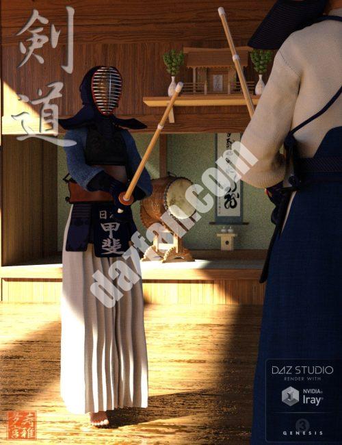 [daz服装] 剑道道场和服装创世纪3女性(s)-DAZ爱好者