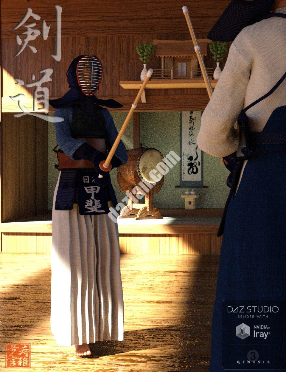[daz服装] 剑道道场和服装创世纪3女性(s)-DAZ爱好者