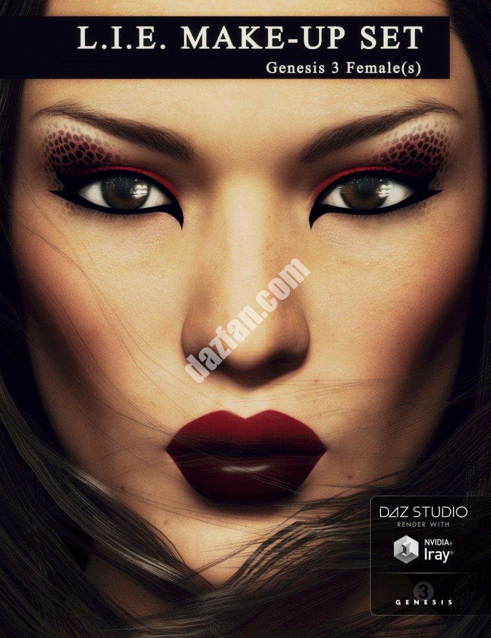 [daz服装] L.I.E创世纪3女性化妆套装-DAZ爱好者