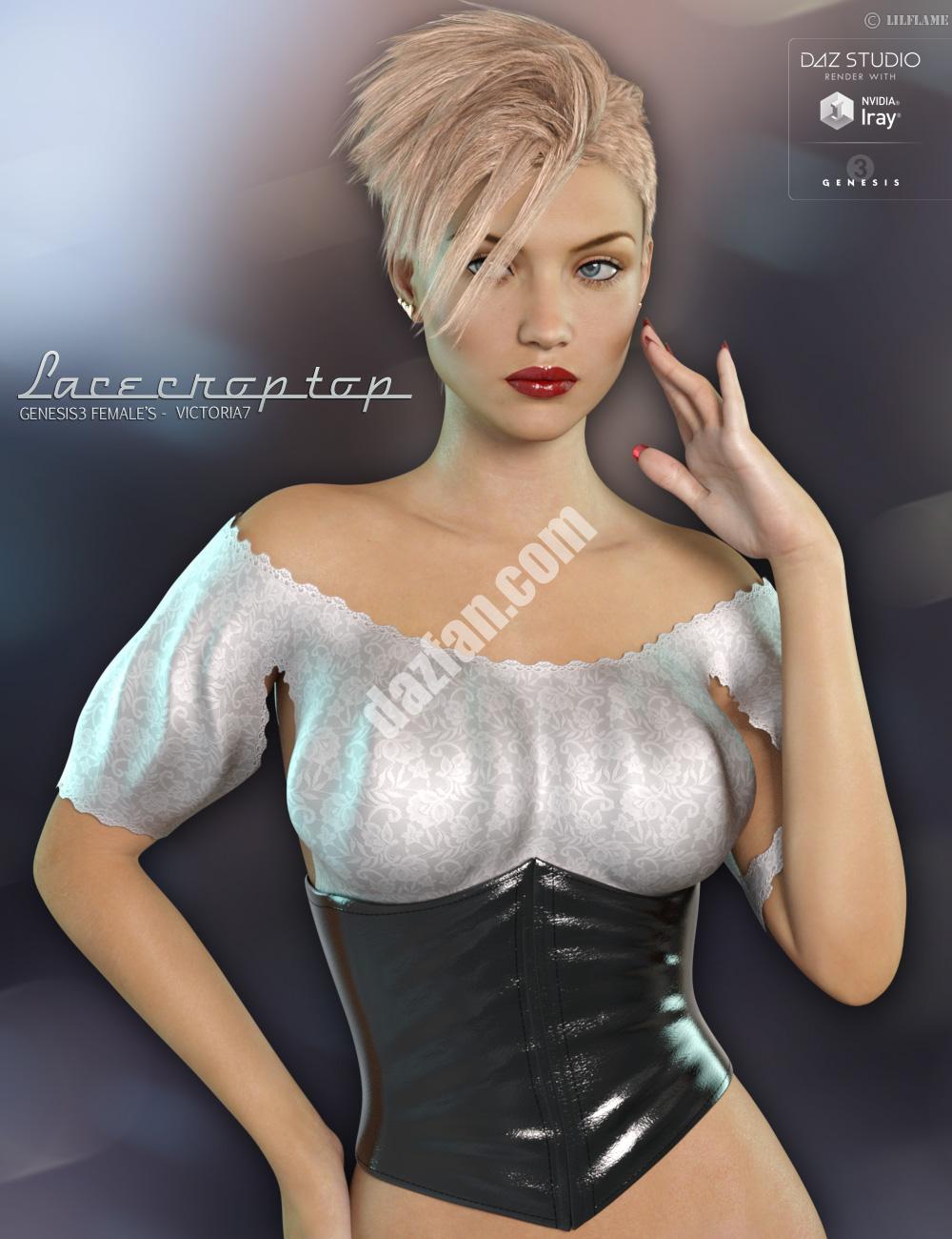 [daz服装] 蕾丝露脐上衣创世纪3女性-DAZ爱好者