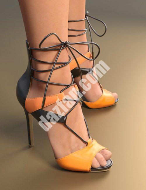 [daz服装] 创世纪3女性穿系带高跟鞋-DAZ爱好者