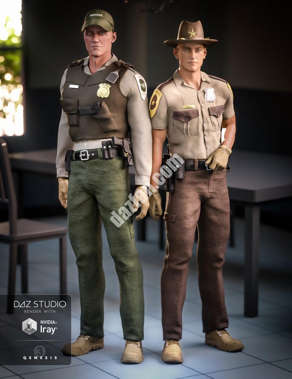 [daz服装] 创世纪2和3男性的执法服装纹理-DAZ爱好者