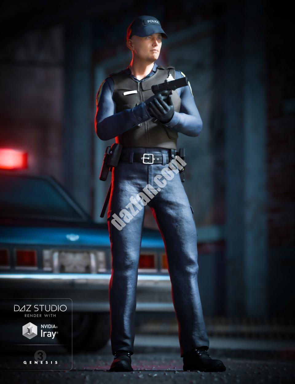 [daz服装] 创世纪2和3男性执法服装-DAZ爱好者