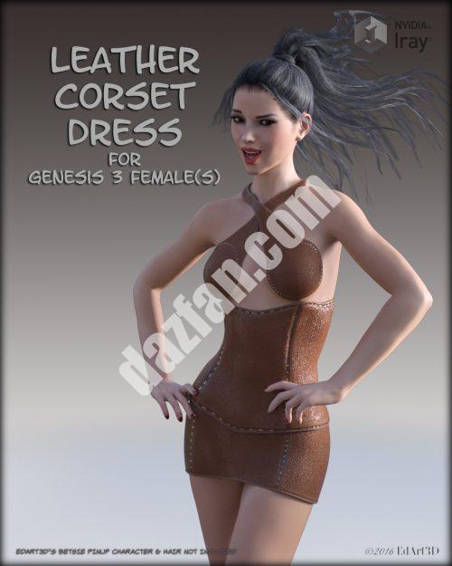 [daz服装] 皮革紧身胸衣礼服为G3F-DAZ爱好者
