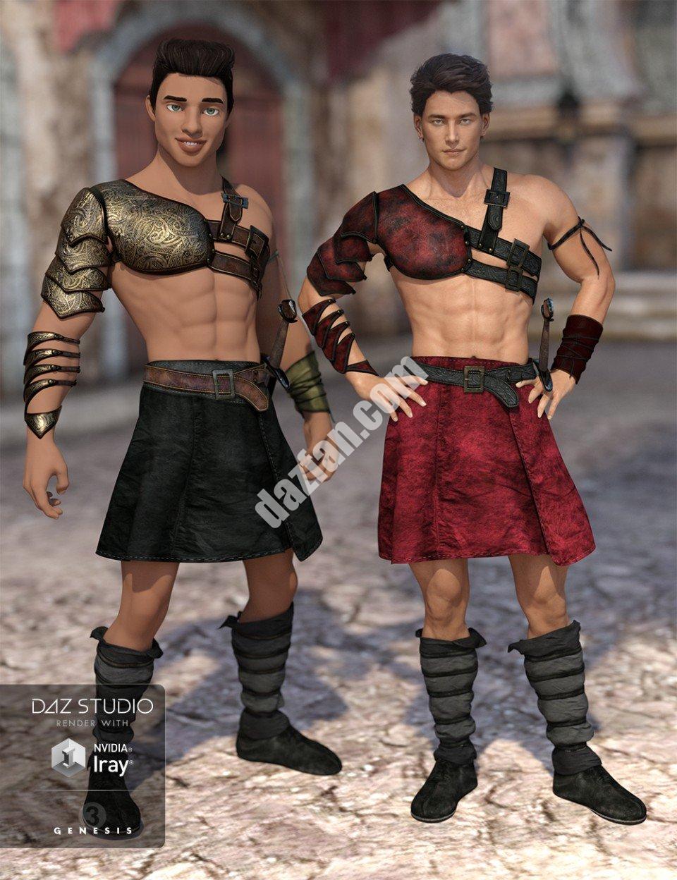 [daz服装] 皮革战士装材质-DAZ爱好者