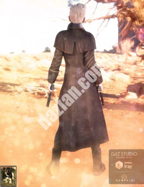 [daz服装] 创世纪3女性长皮衣和皮帽-DAZ爱好者