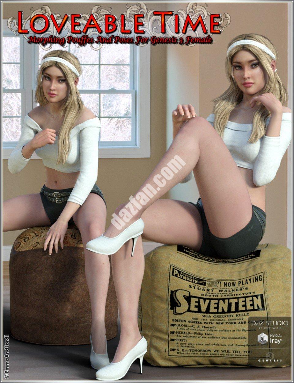 [daz姿势] 可爱的时间-变形的软垫和姿势-DAZ爱好者