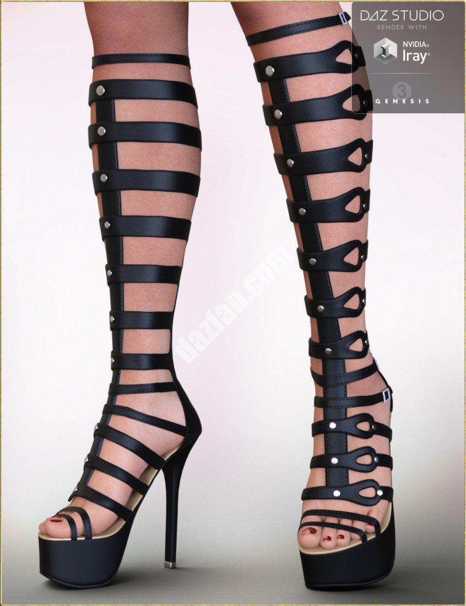[daz服装] 《创世纪3》女式露西亚鞋-DAZ爱好者