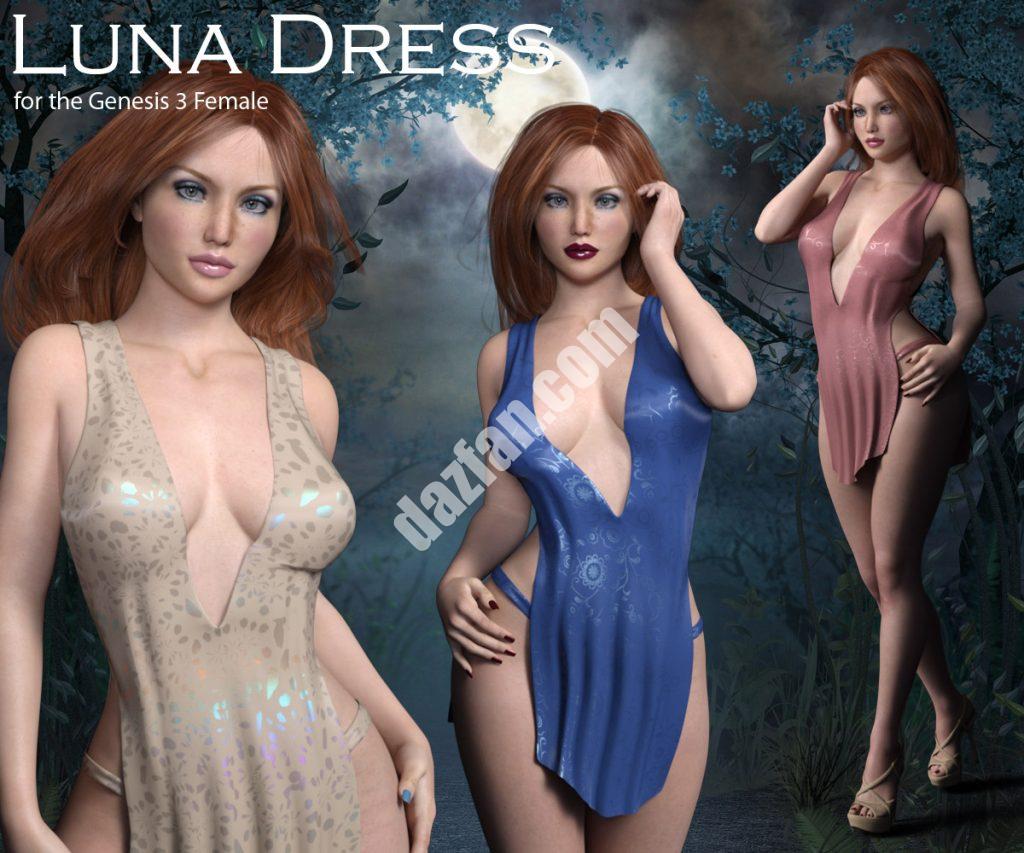 [daz服装] 《创世纪3》女性版Luna礼服-DAZ爱好者