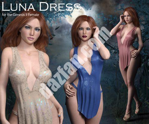 [daz服装] 《创世纪3》女性版Luna礼服-DAZ爱好者