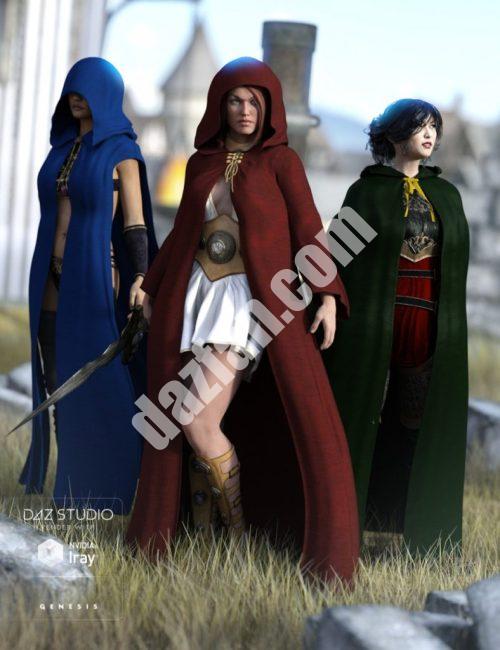 [daz服装] 《创世纪》第三章女性的中世纪斗篷-DAZ爱好者