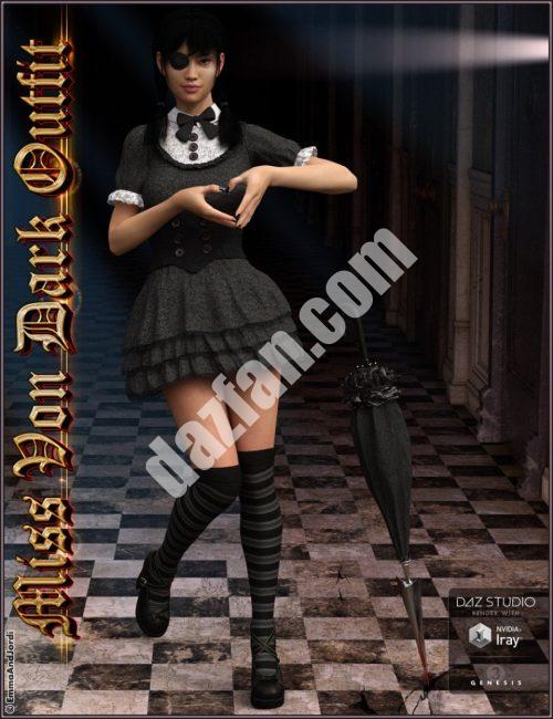 [daz服装] 冯小姐创世纪3女性深色套装及配饰-DAZ爱好者