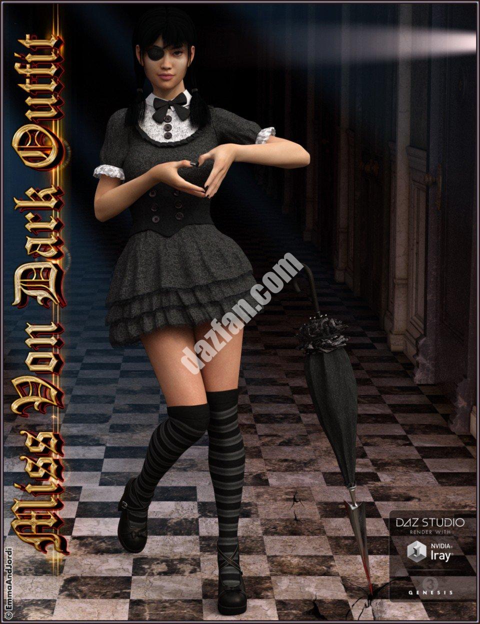 [daz服装] 冯小姐创世纪3女性深色套装及配饰-DAZ爱好者