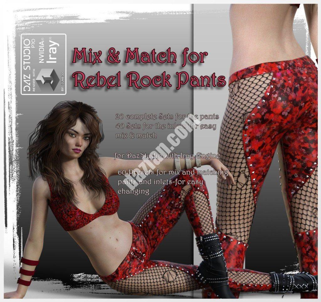 [daz服装] 混搭叛逆摇滚裤-DAZ爱好者