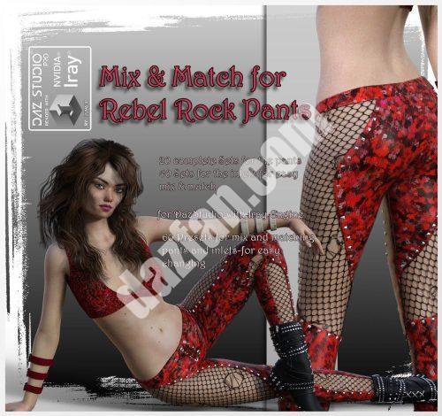 [daz服装] 混搭叛逆摇滚裤-DAZ爱好者