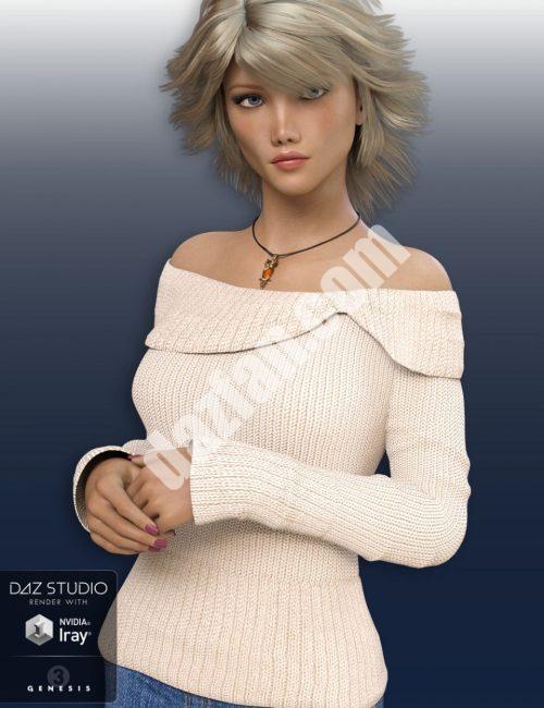 [daz服装] 创世纪3女款无肩毛衣-DAZ爱好者