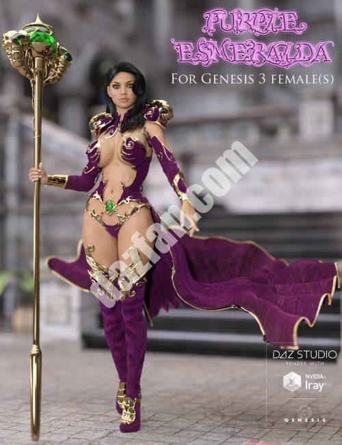 [daz服装] 紫色的埃斯梅拉达(创世纪3女)-DAZ爱好者