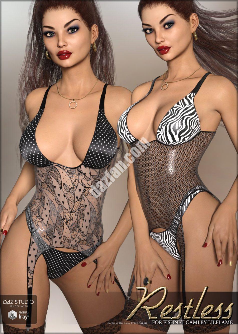 [daz服装] 渔网卡米焦躁不安-DAZ爱好者