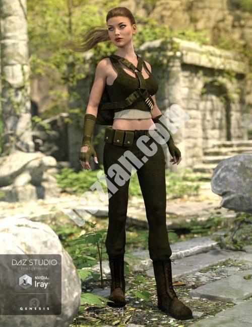 [daz服装] 创世纪3女性的Rogue Commando装备-DAZ爱好者