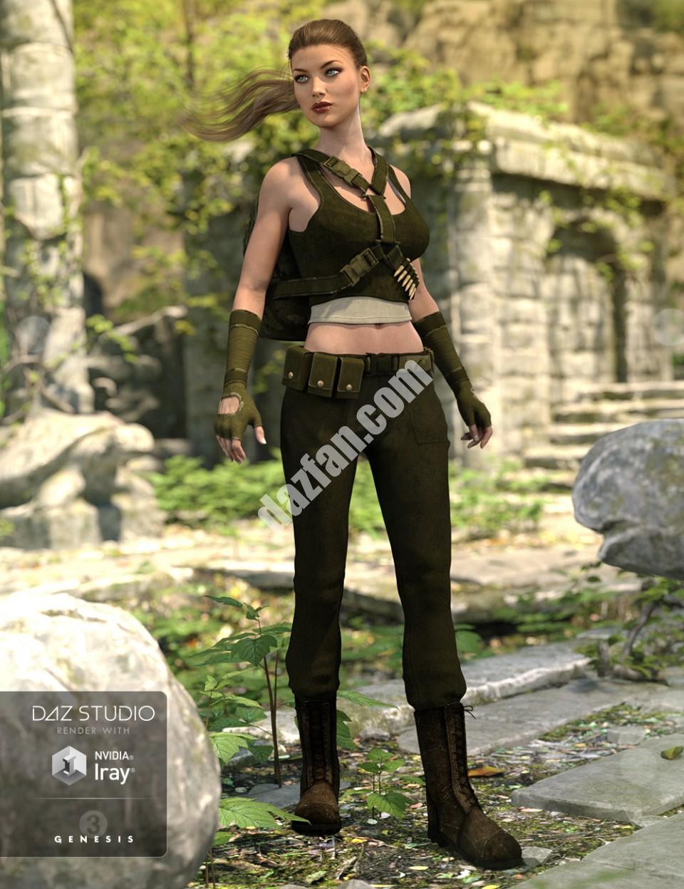 [daz服装] 创世纪3女性的Rogue Commando装备-DAZ爱好者