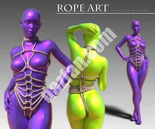 [daz服装] 绳索艺术装备为G3F-DAZ爱好者