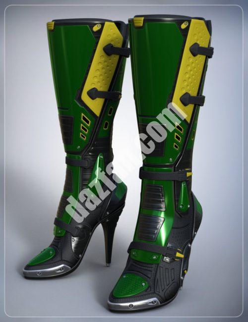 [daz服装] 创世纪3女性系列科幻靴子-DAZ爱好者