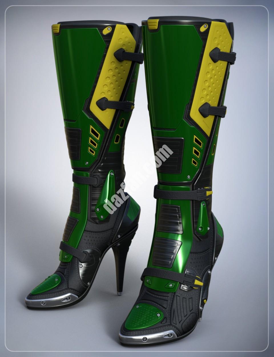 [daz服装] 创世纪3女性系列科幻靴子-DAZ爱好者