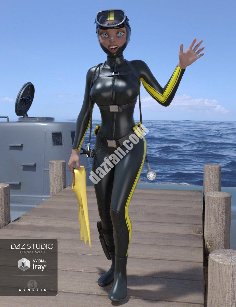 [daz服装] 《创世纪3》女潜水员-DAZ爱好者