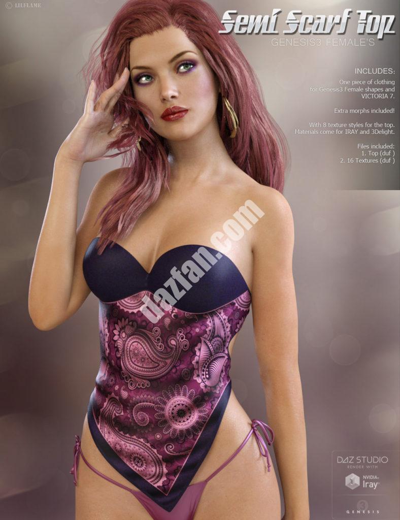 [daz服装] 半围巾上衣创世纪3女性-DAZ爱好者
