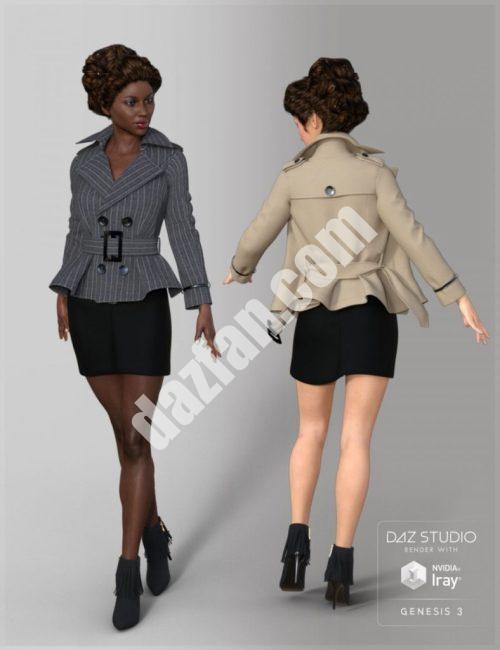 [daz服装] 创世纪3女性短风衣-DAZ爱好者