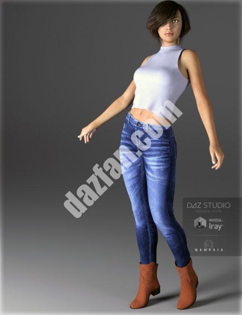 [daz服装] 创世纪3女性紧身牛仔装-DAZ爱好者