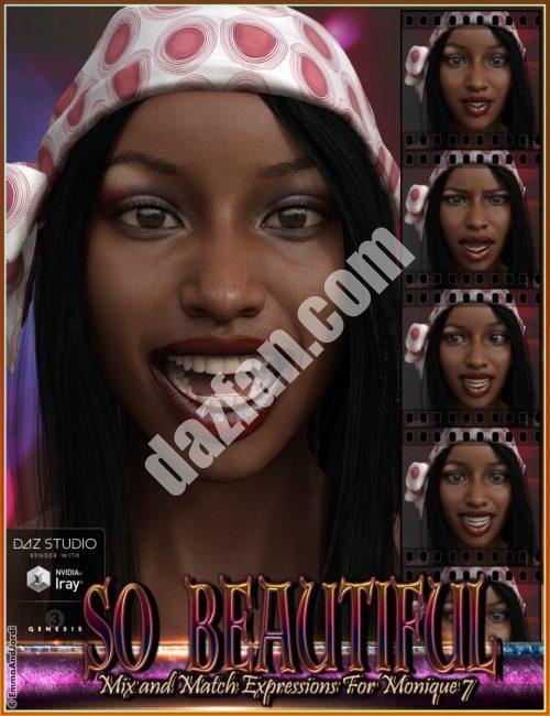 [daz姿势] 莫妮卡7和创世纪3女性的美丽混搭表达-DAZ爱好者