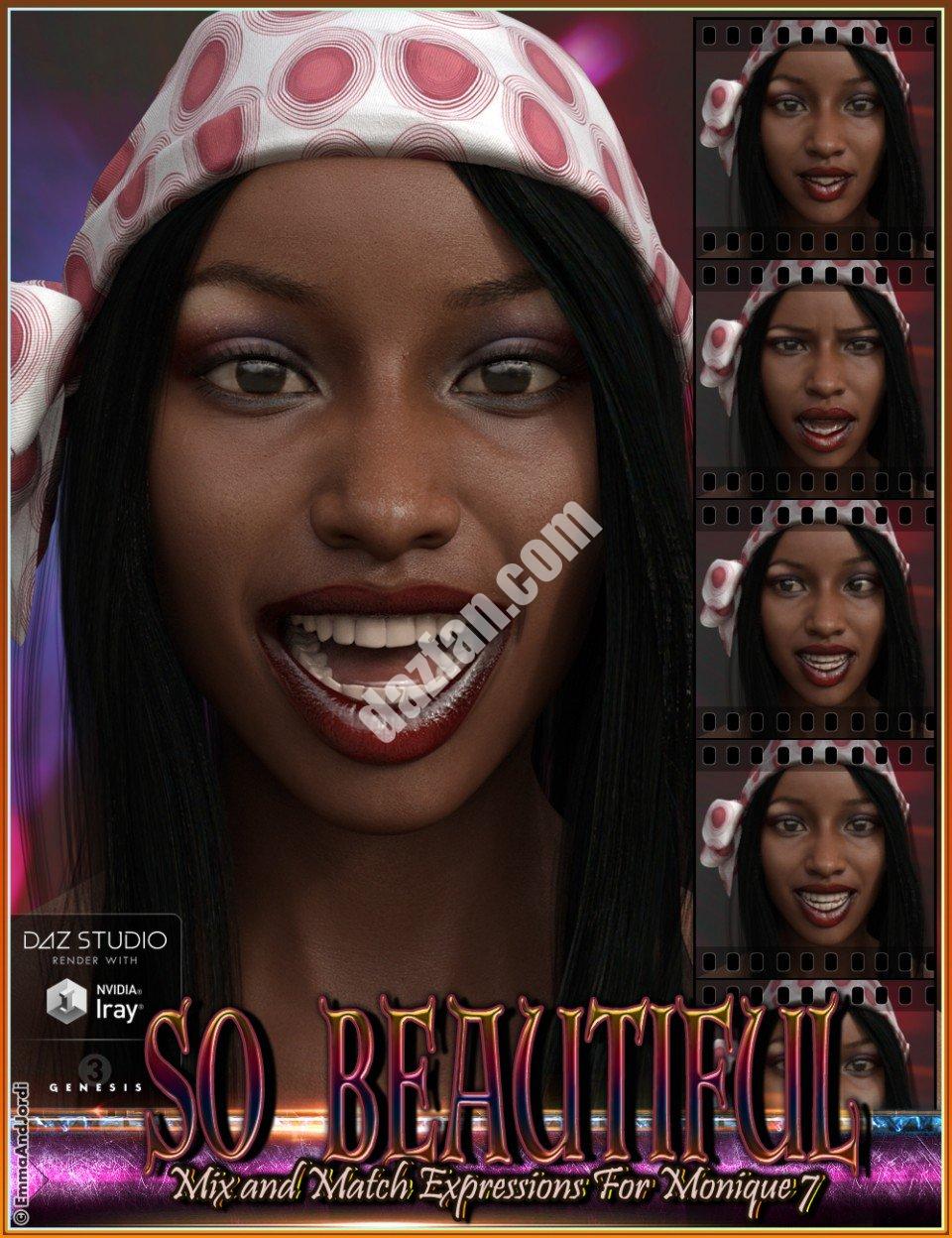 [daz姿势] 莫妮卡7和创世纪3女性的美丽混搭表达-DAZ爱好者