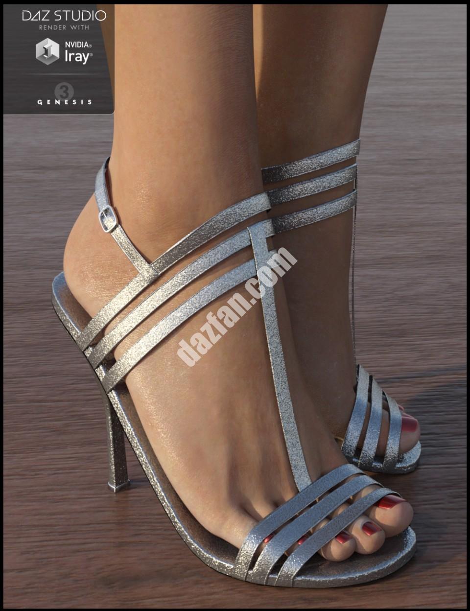 [daz服装] 创世纪3女性绑带凉鞋高跟鞋-DAZ爱好者