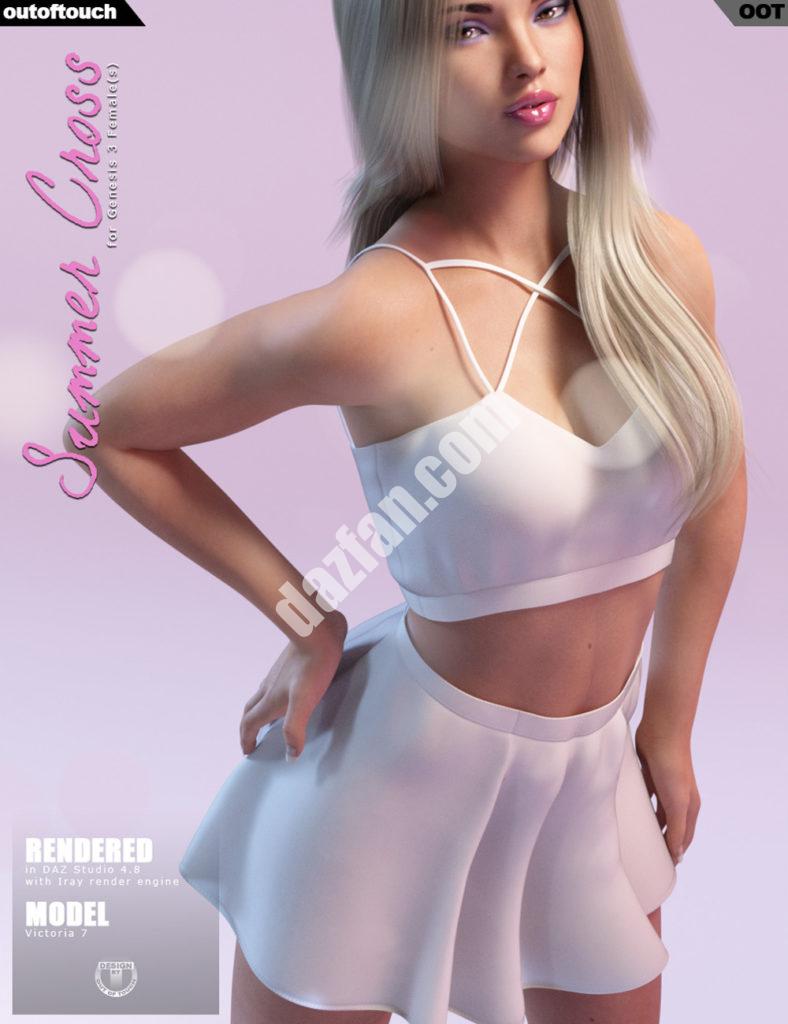 [daz服装] 创世纪3女性夏季十字时尚-DAZ爱好者