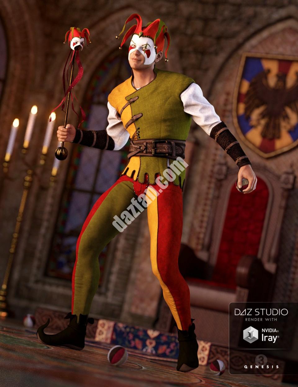 [daz服装] 《创世纪3》中的影子小丑服装-DAZ爱好者